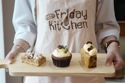 Pumpkin cupcakes with honey vanilla glaze , Apple crumble bar ,Carrots cake