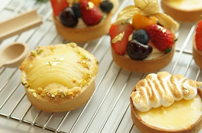 Pear Almond Cream Tart, Special Fruit Tart, Lemon Meringue Tart 