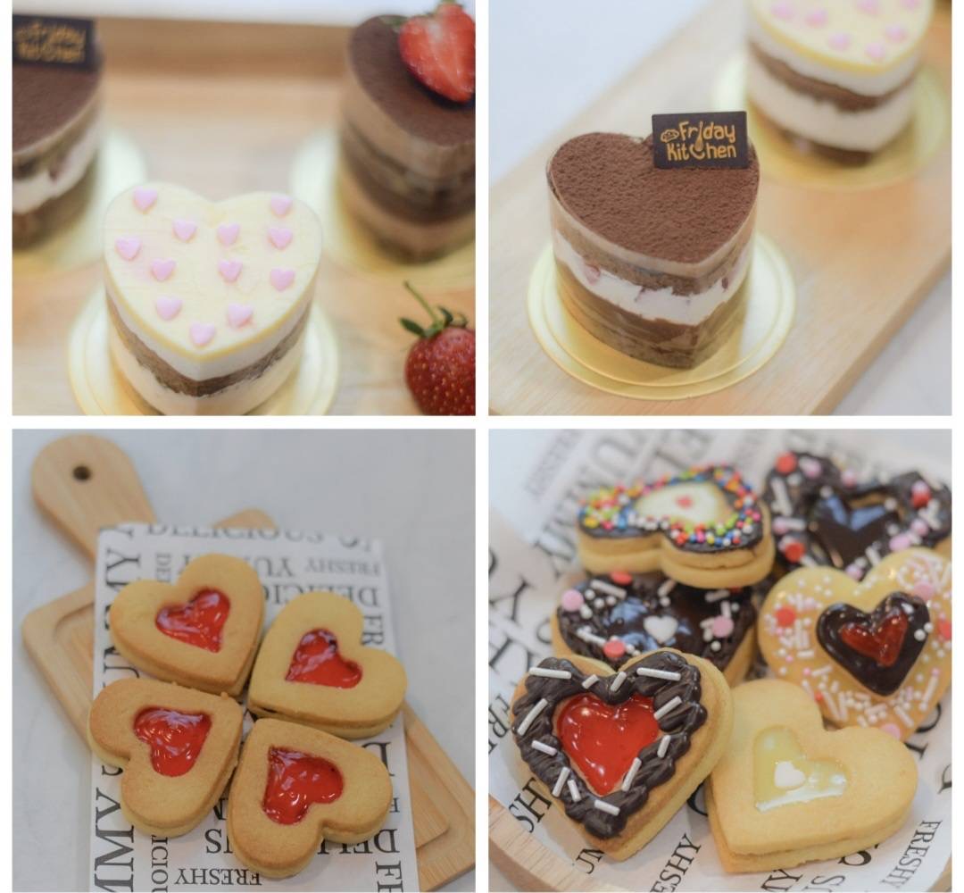 1) Valentine Short Cake.  2) Heart Cookie