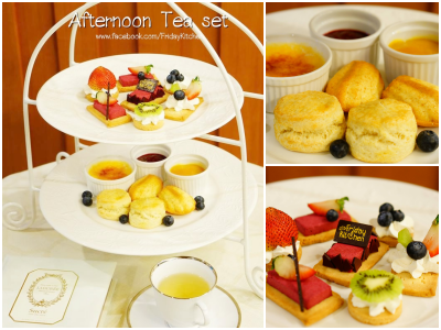 Scone with Homemade Jam, Creme Brulee, Madeleine, Sablee with Fruit & Black Current 